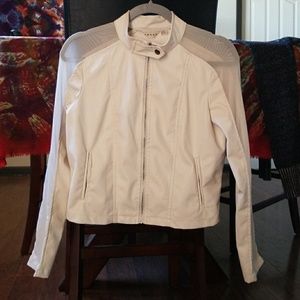 Rehab faux leather jacket with mesh cut outs